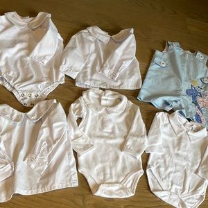 Beaufort Bonnet Jon Jon and mix of Peter Pan shirts and bodysuits. 0-6M and 6M